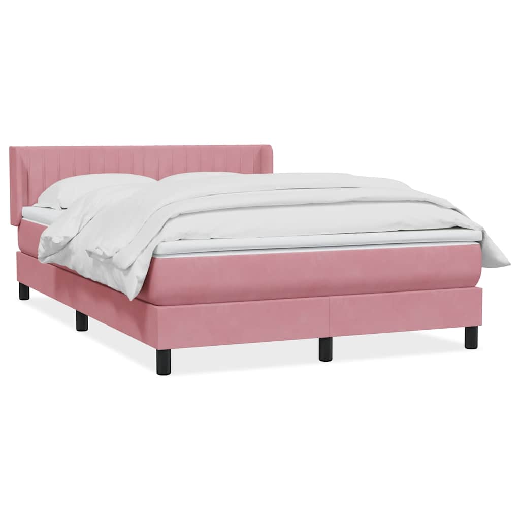Giroletto a Molle con Materasso Rosa 160x210 cm in Velluto