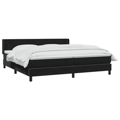 Giroletto a Molle con Materasso Nero 180x210 cm in Velluto
