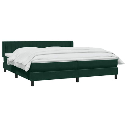 Giroletto a Molle con Materasso Verde Scuro 180x210 cm Velluto