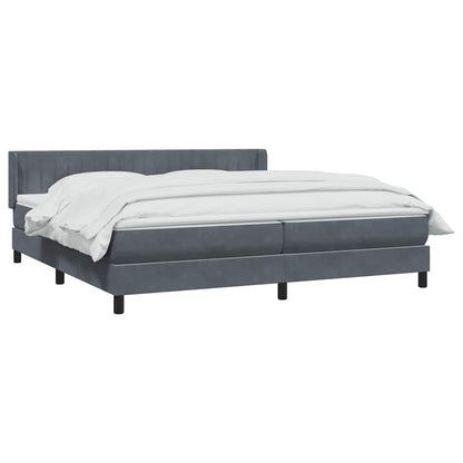 Giroletto a Molle con Materasso Grigio Scuro 200x210 cm Velluto