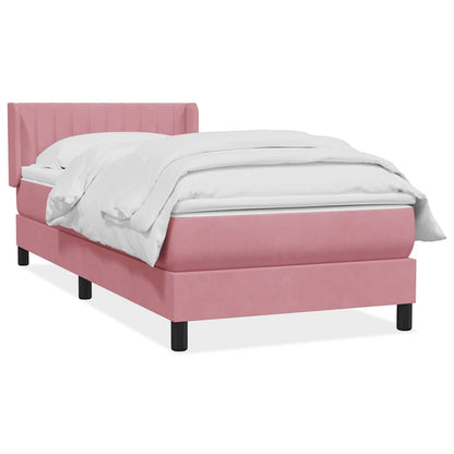 Giroletto a Molle con Materasso Rosa 100x220 cm in Velluto