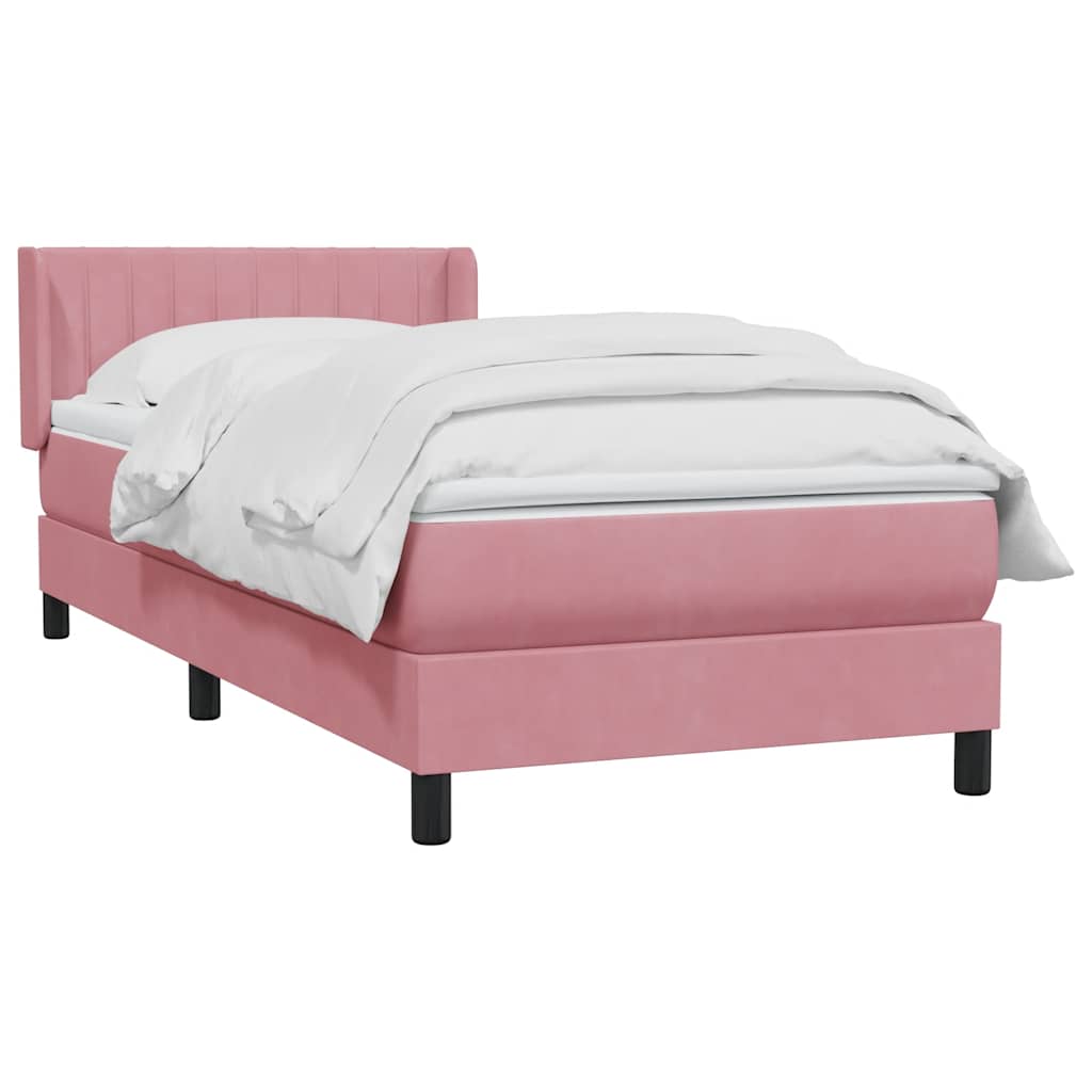 Giroletto a Molle con Materasso Rosa 100x220 cm in Velluto