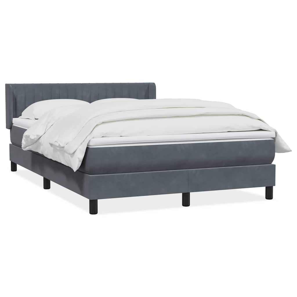Giroletto a Molle con Materasso Grigio Scuro 160x220 cm Velluto