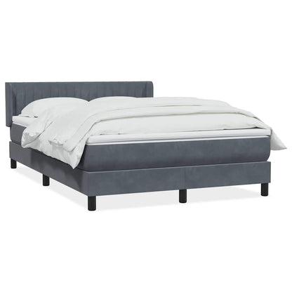 Giroletto a Molle con Materasso Grigio Scuro 160x220 cm Velluto