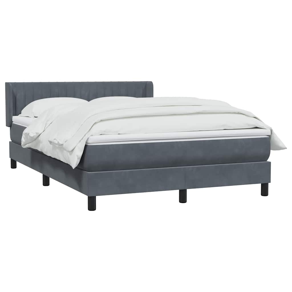 Giroletto a Molle con Materasso Grigio Scuro 160x220 cm Velluto