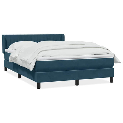 Giroletto a Molle con Materasso Blu Scuro 160x220 cm in Velluto