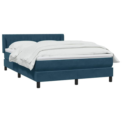 Giroletto a Molle con Materasso Blu Scuro 160x220 cm in Velluto