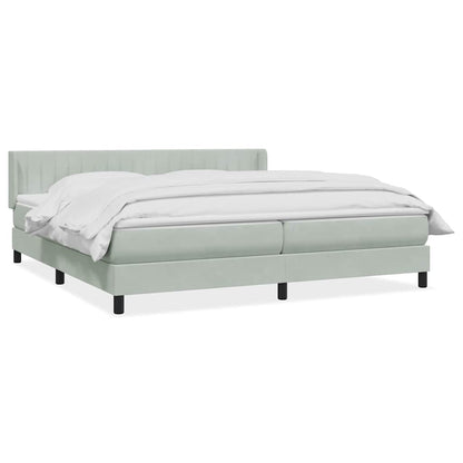Giroletto a Molle con Materasso Grigio Chiaro 180x220cm Velluto