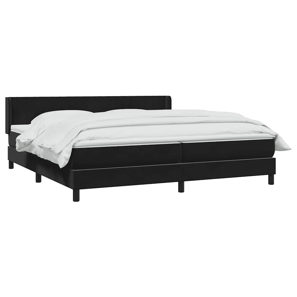 Giroletto a Molle con Materasso Nero 180x220 cm in Velluto