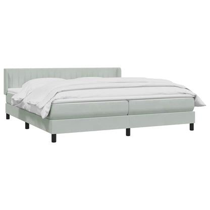 Giroletto a Molle con Materasso Grigio Chiaro 200x220cm Velluto