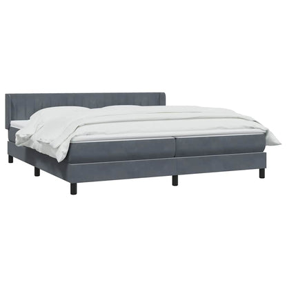 Giroletto a Molle con Materasso Grigio Scuro 200x220 cm Velluto
