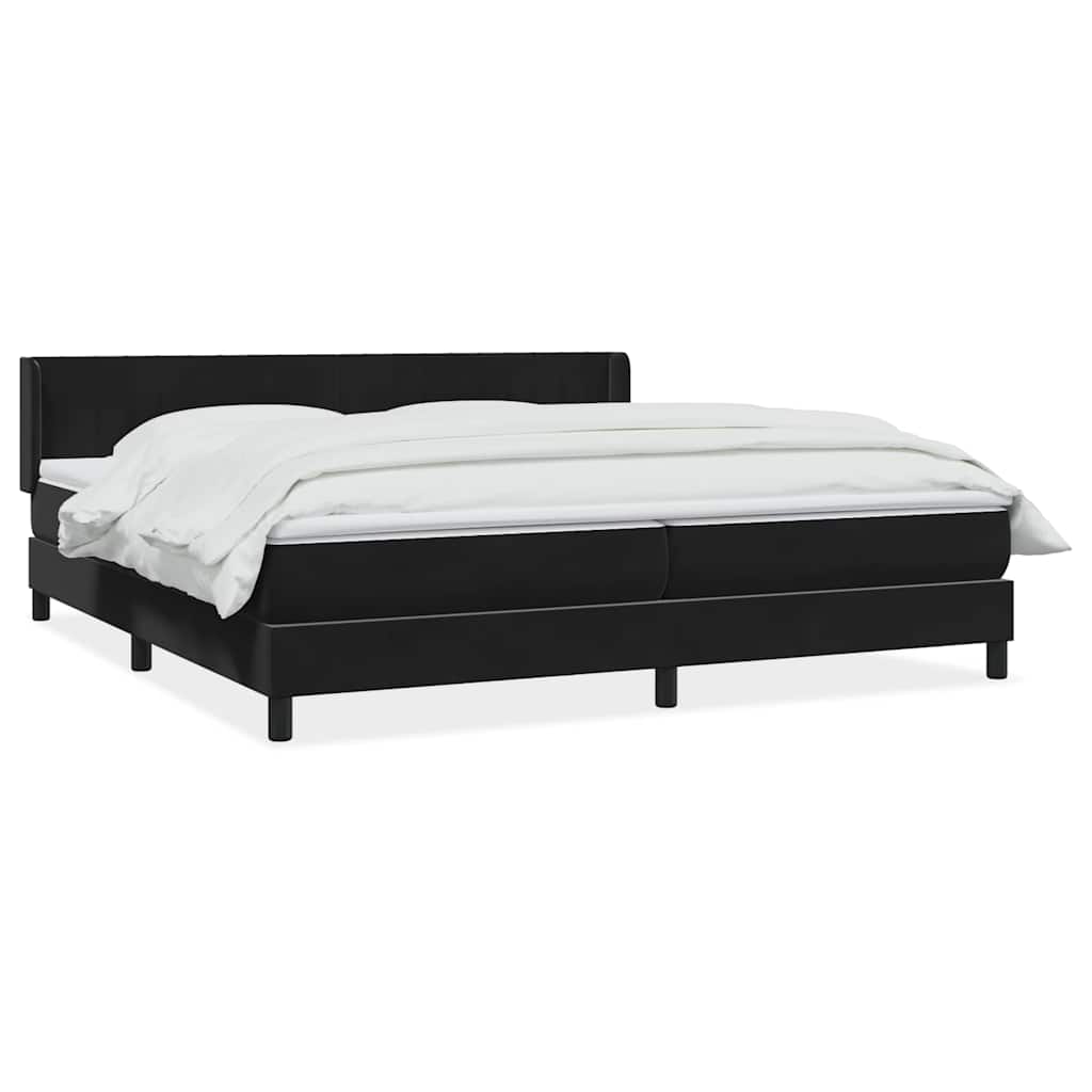 Giroletto a Molle con Materasso Nero 200x220 cm in Velluto