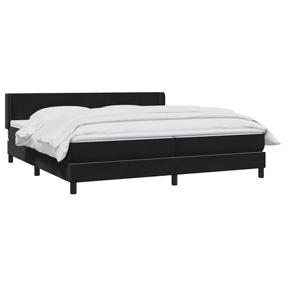 Giroletto a Molle con Materasso Nero 200x220 cm in Velluto