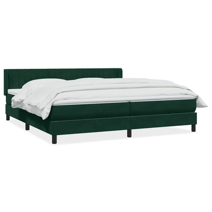 Giroletto a Molle con Materasso Verde Scuro 200x220 cm Velluto