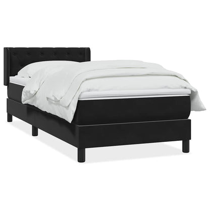 Giroletto a Molle con Materasso Nero 80x210 cm Velluto