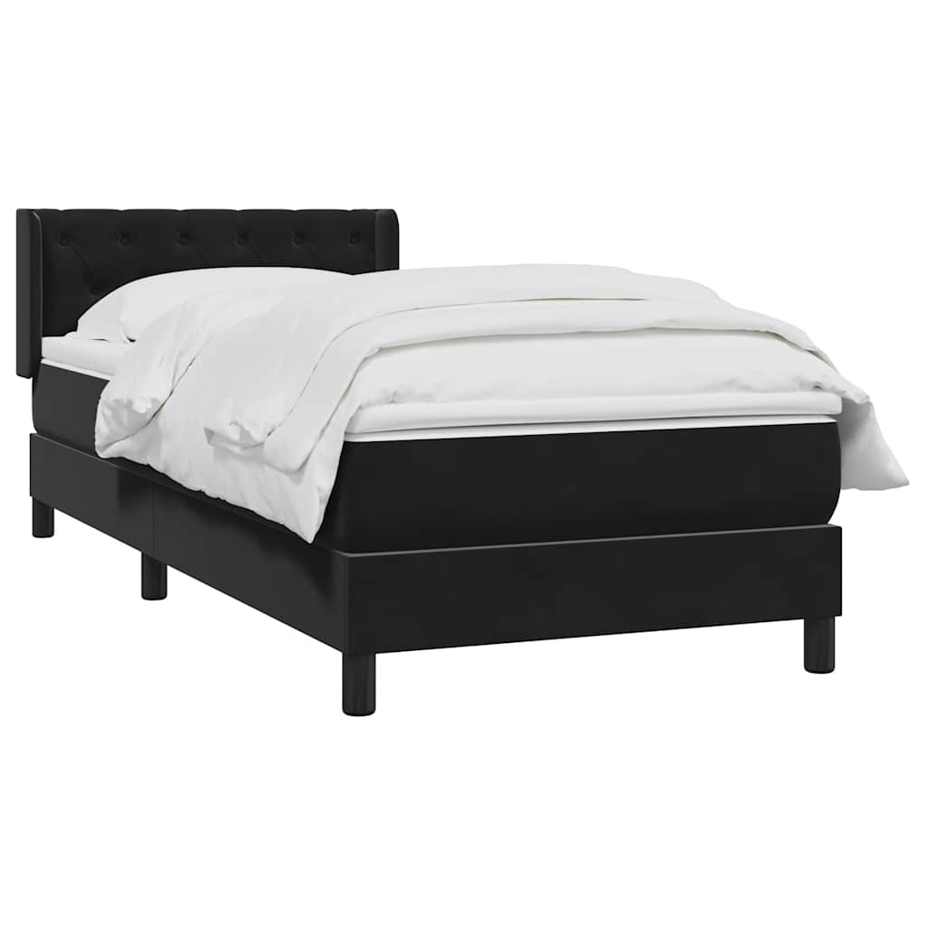 Giroletto a Molle con Materasso Nero 80x210 cm Velluto