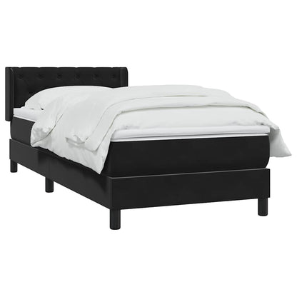 Giroletto a Molle con Materasso Nero 80x210 cm Velluto