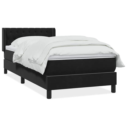 Giroletto a Molle con Materasso Nero 90x210 cm in Velluto