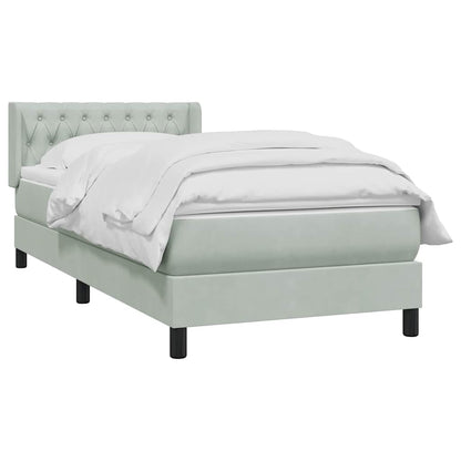 Giroletto a Molle con Materasso Grigio Chiaro 100x210cm Velluto