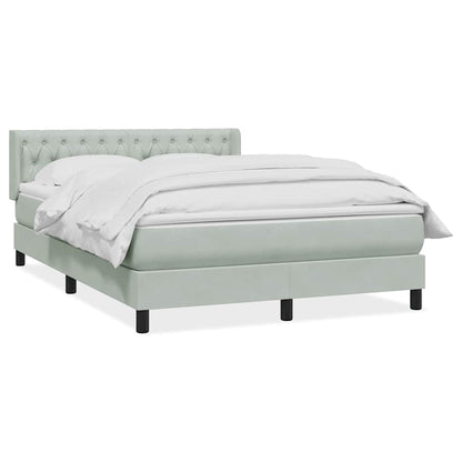 Giroletto a Molle con Materasso Grigio Chiaro 140x210cm Velluto