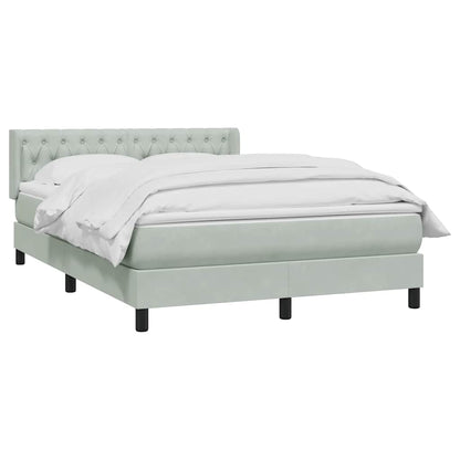 Giroletto a Molle con Materasso Grigio Chiaro 140x210cm Velluto