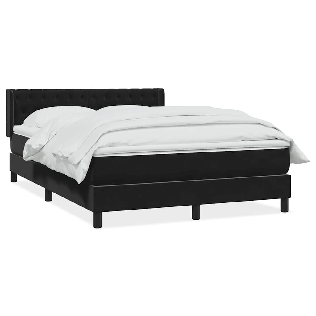 Giroletto a Molle con Materasso Nero 140x210 cm in Velluto
