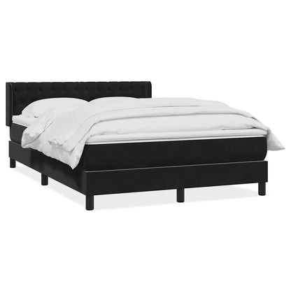 Giroletto a Molle con Materasso Nero 140x210 cm in Velluto