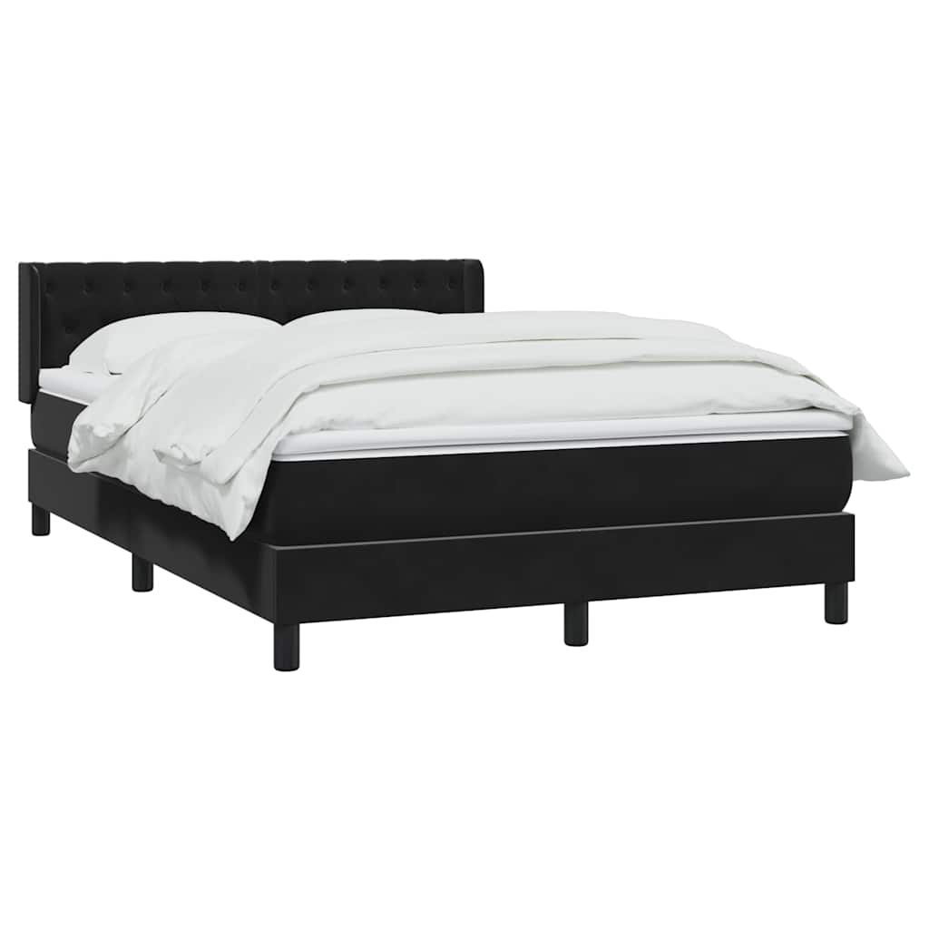Giroletto a Molle con Materasso Nero 140x210 cm in Velluto