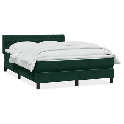 Giroletto a Molle con Materasso Verde Scuro 140x210 cm Velluto