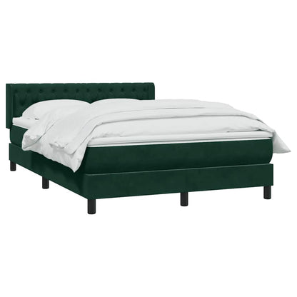 Giroletto a Molle con Materasso Verde Scuro 140x210 cm Velluto