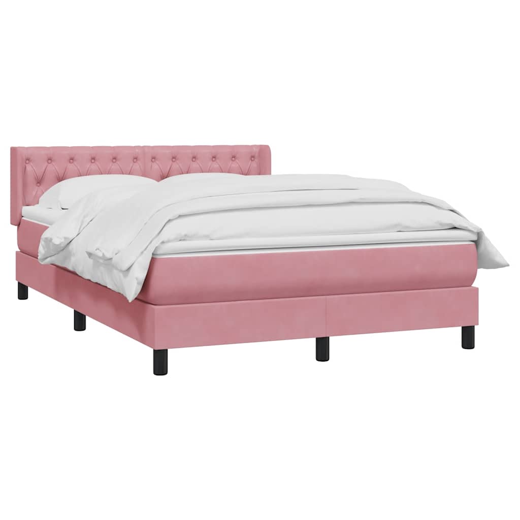 Giroletto a Molle con Materasso Rosa 140x210 cm in Velluto