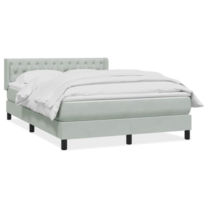 Giroletto a Molle con Materasso Grigio Chiaro 160x210cm Velluto