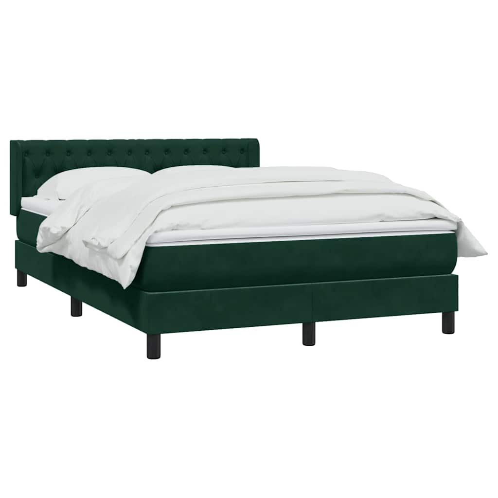 Giroletto a Molle con Materasso Verde Scuro 160x210 cm Velluto