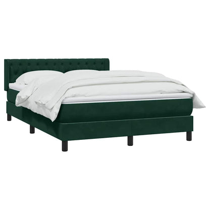 Giroletto a Molle con Materasso Verde Scuro 160x210 cm Velluto
