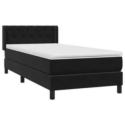 Giroletto a Molle con Materasso Nero 80x220 cm Velluto