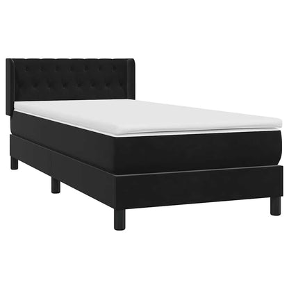 Giroletto a Molle con Materasso Nero 90x220 cm in Velluto
