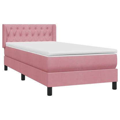 Giroletto a Molle con Materasso Rosa 90x220 cm Velluto