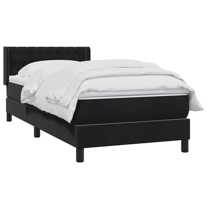 Giroletto a Molle con Materasso Nero 100x220 cm in Velluto