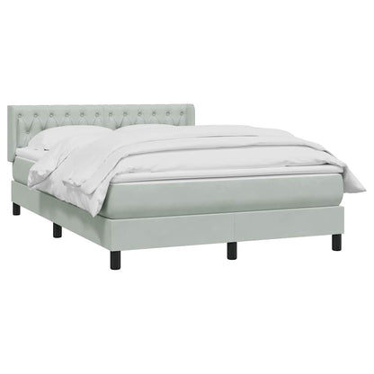Giroletto a Molle con Materasso Grigio Chiaro 160x220cm Velluto