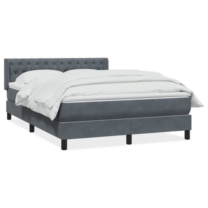 Giroletto a Molle con Materasso Grigio Scuro 160x220 cm Velluto