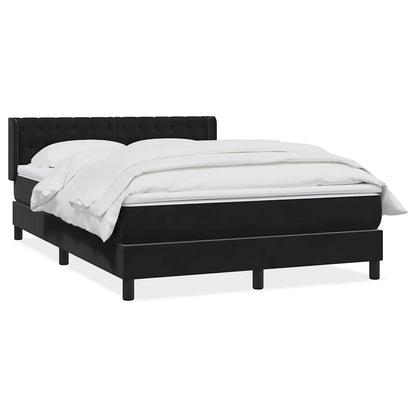 Giroletto a Molle con Materasso Nero 160x220 cm in Velluto