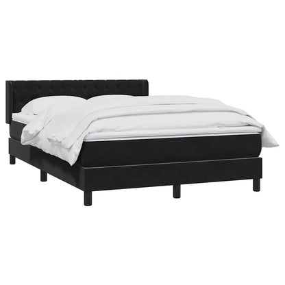 Giroletto a Molle con Materasso Nero 160x220 cm in Velluto