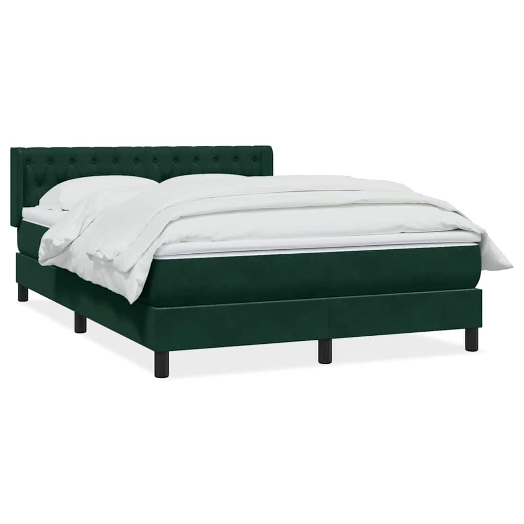 Giroletto a Molle con Materasso Verde Scuro 160x220 cm Velluto