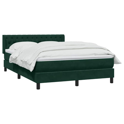 Giroletto a Molle con Materasso Verde Scuro 160x220 cm Velluto