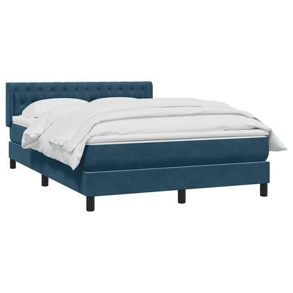 Giroletto a Molle con Materasso Blu Scuro 160x220 cm in Velluto