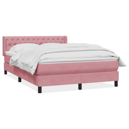 Giroletto a Molle con Materasso Rosa 160x220 cm in Velluto