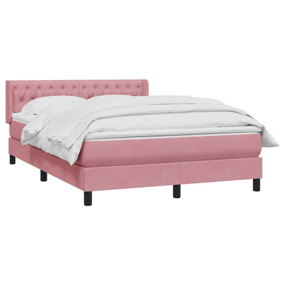 Giroletto a Molle con Materasso Rosa 160x220 cm in Velluto