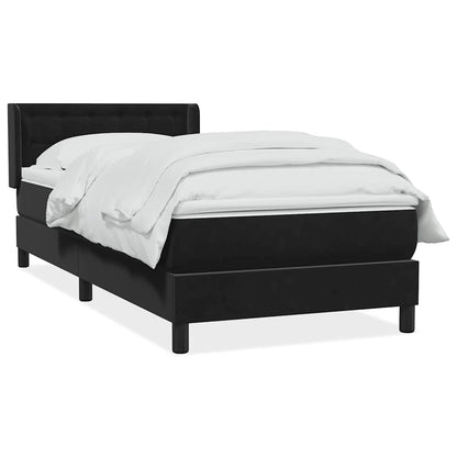 Giroletto a Molle con Materasso Nero 90x210 cm in Velluto