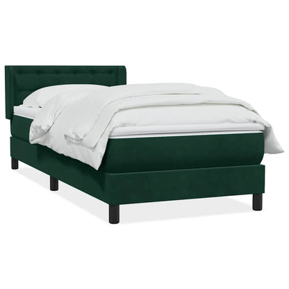 Giroletto a Molle con Materasso Verde Scuro 90x210 cm Velluto