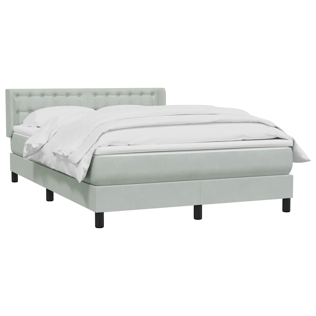 Giroletto a Molle con Materasso Grigio Chiaro 140x210cm Velluto